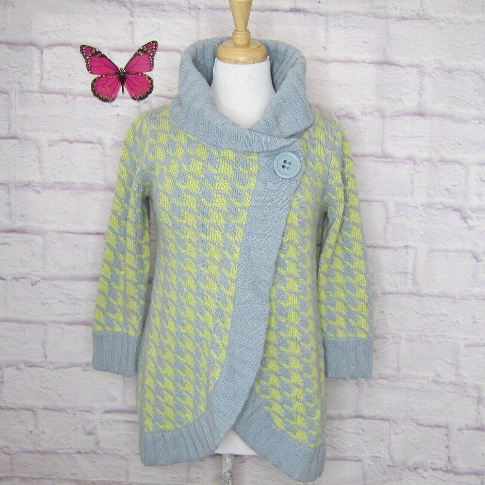 Kimchi Blue by Urban Outfitters Houndstooth Shawl Collar Wrap Sweater size S